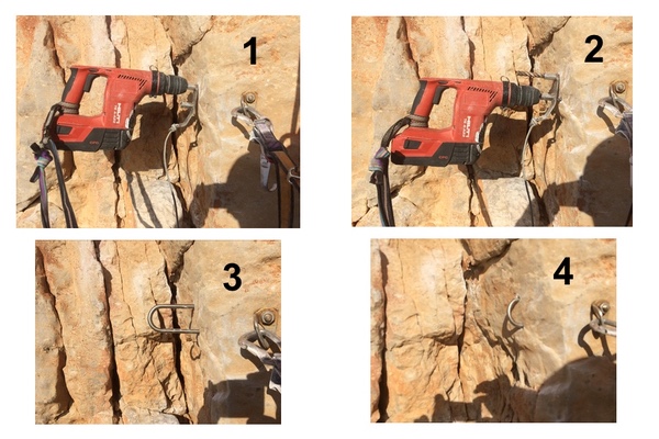 Posa in opera di fittoni al titanio al Bunker 