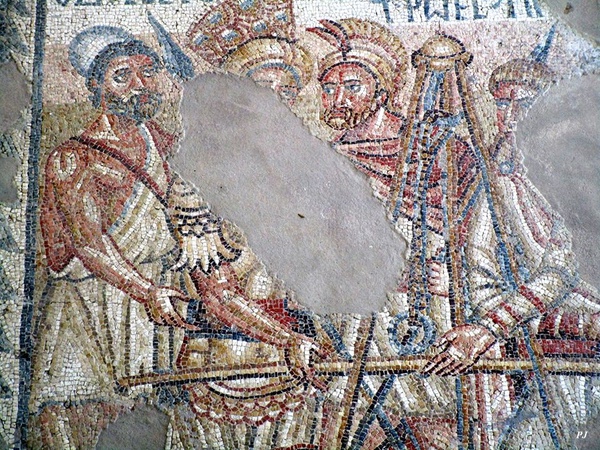 Villa romana del Tellaro - Pesatura del corpo di Ettore