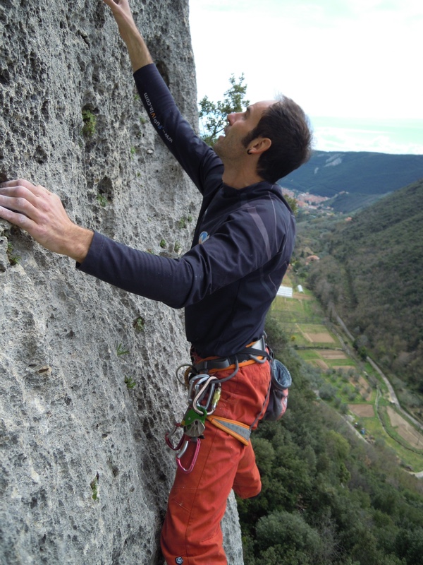 Giovanni Andriano sulle placche di Finale