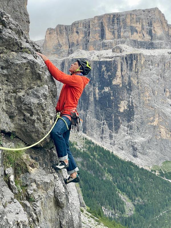 Renato Bernard su Porte Neigre, tra Vajolet e Preuss