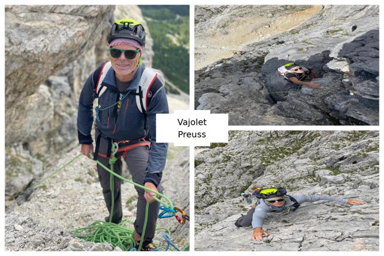 Renato Bernard su Porte Neigre, tra Vajolet e Preuss