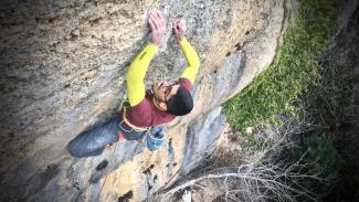 Grotta Alta: Andrea D'Addazio su A' Trazione(8b)