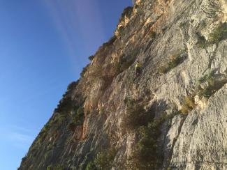 Sperlonga: Luigi Filocamo sul Paretone del Chiromante